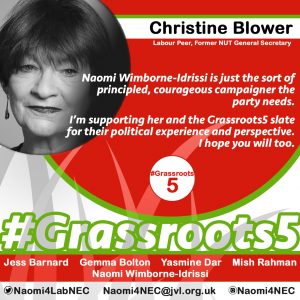 Christine Blower endorsement for Grassroots5