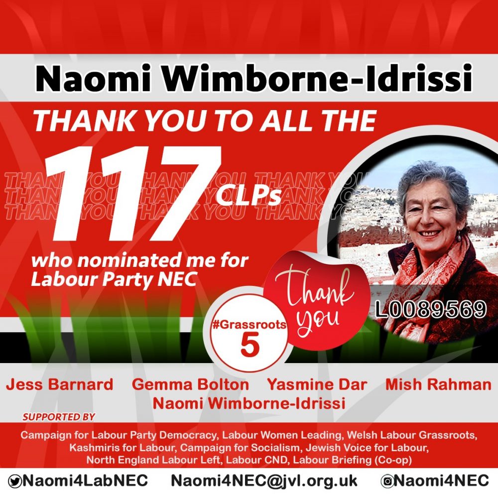graphic thanking 117 CLPs nominating Naomi WI