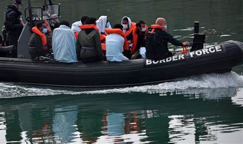 Migrants being rescued from the Channel